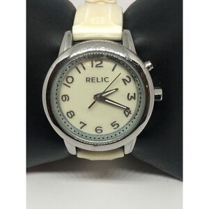 Relic ZR12060 Unisex Silicone Analog Off White Dial Quartz Genuine Watch HO100